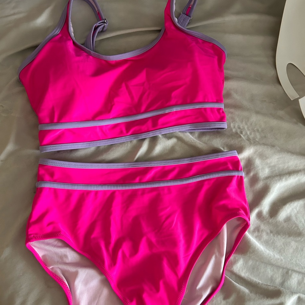 Vibrant Pink and Purple Bikini Set